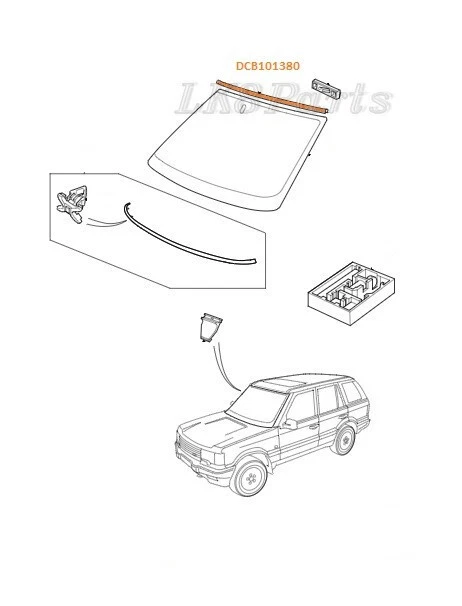 Land Rover Range Rover P38 95-02 Parabrisas Acabador Superior DCB101380 Nuevo Foto 2 de 3