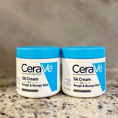 2 JARS -CeraVe SA Cream for Rough and Bumpy Skin-16 fl oz/ea*NEW--FREE shipping*