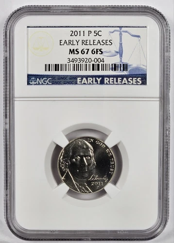 2011 P Jefferson Nickel *** NGC MS 67 6FS *** Early Release