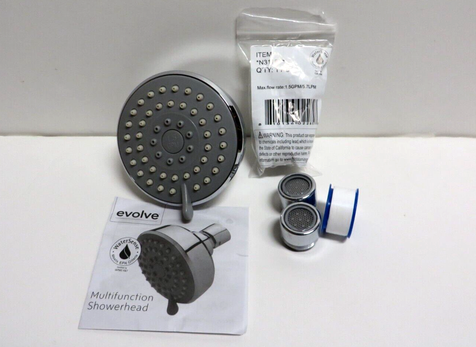 Evolve Multi Function Shower Head, Niagara Kitchen Aerator, 2 faucet