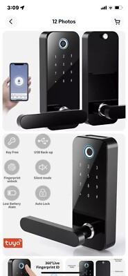 Fingerprint Keyless Digital Keypad Entry Code Bluetooth Smart Door Lock