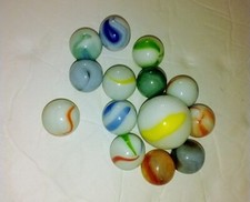 VTG Lot Of 14 Marbles Mixed Includes One Shooter.