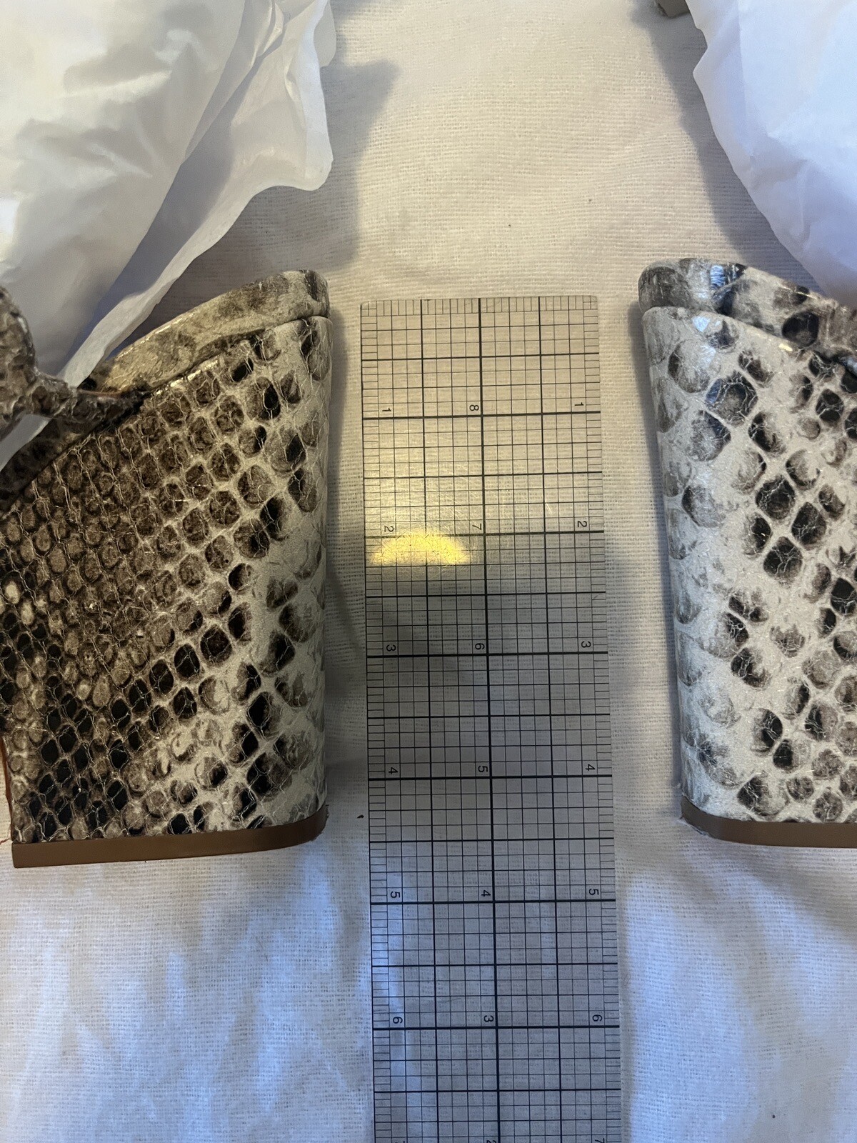 Schutz Neutral Snakeskin Python Block Heel Cage S… - image 9