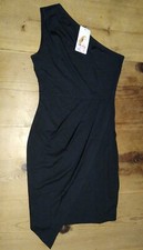PRETTYGARDEN Women's Sz S Faux Wrap Mini Dress Sexy One Shoulder Sleeveless
