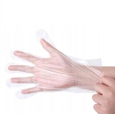 Disposable Strong Protective PE Plastic Gloves Clear One Size Sanitary 100pcs