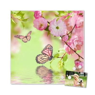 banjado Design Magnettafel 50x50cm magnetische Pinnwand Japanische Kirschblüte - Bild 1 von 4
