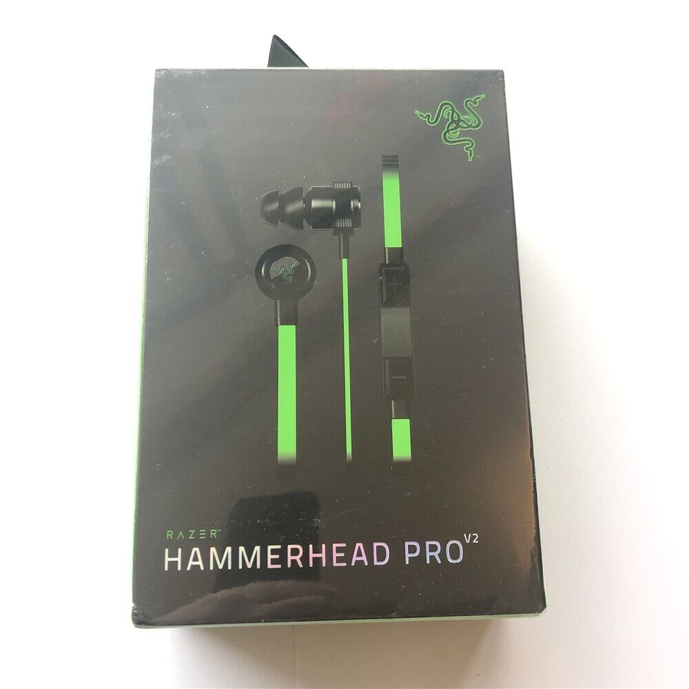 Razer Hammerhead Pro V2 Earbuds with Microphone, Black/Green Razer Hammerhead Pro V2 Earbuds with Microphone, Black/Green