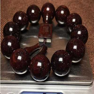 20MM Lobular red sandalwood Cuff Mala Buddha Lucky Bracelet Party