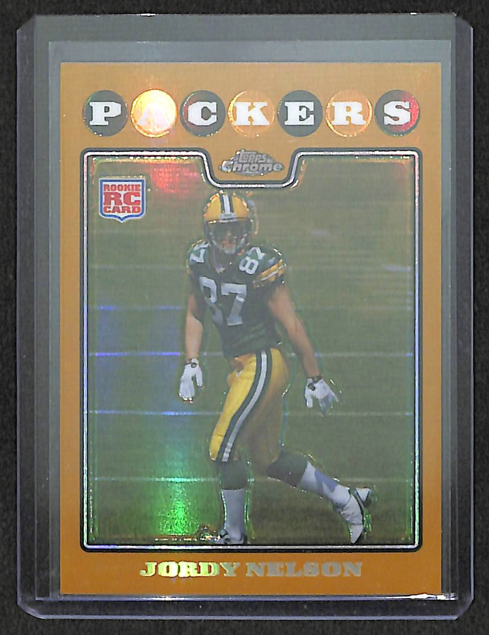 2008 Topps Chrome Football Gold Refractor #TC207 Jordy Nelson No 20 of 199