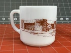 Vtg Coffee Mug Cup GROTON SD First National Bank Milk White Federal Glass Banco