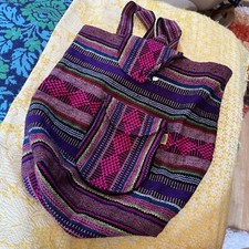 Purple Pink Multicolored Backpack, Indian Bag Made In M xico.