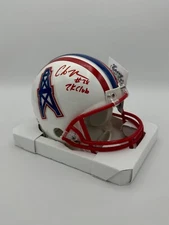 Chris Johnson signed Houston Oilers Mini Helmet COA/Holo  2k club insc