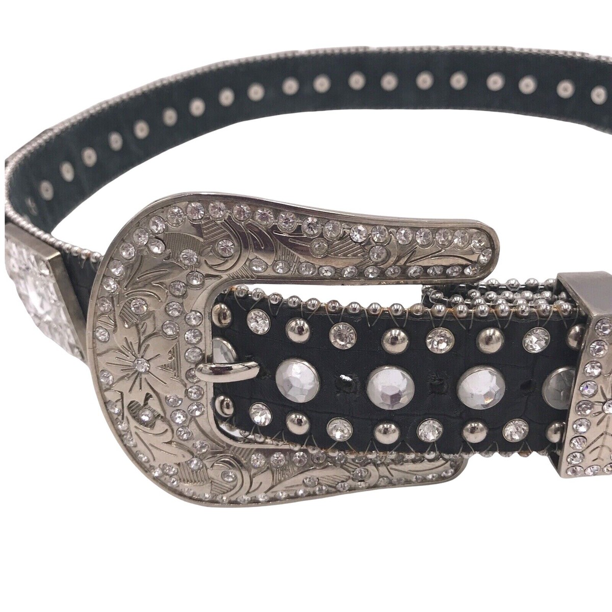 Silver Rhinestone Paved Embellished Square Buckle Statement Belt FUYISEN Delicate Square Buckle Belt Woman Full Sequins Waist  main image 3