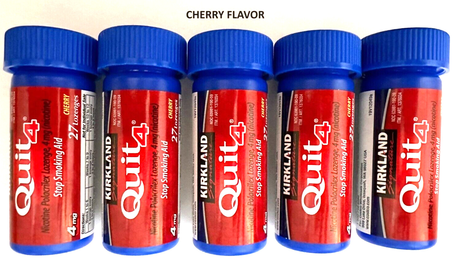 Kirkland Quit 4 mg Lozenge 135 Pieces Nicotine Polacrilex Stop Smoking