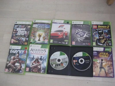 lot de 10 jeux xbox 360 disques aves grosses rayures reference C - Photo 1/4