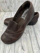 Clarks Women's Size 8 Brown Slip On Leather Comfort Shoes Casual Loafers