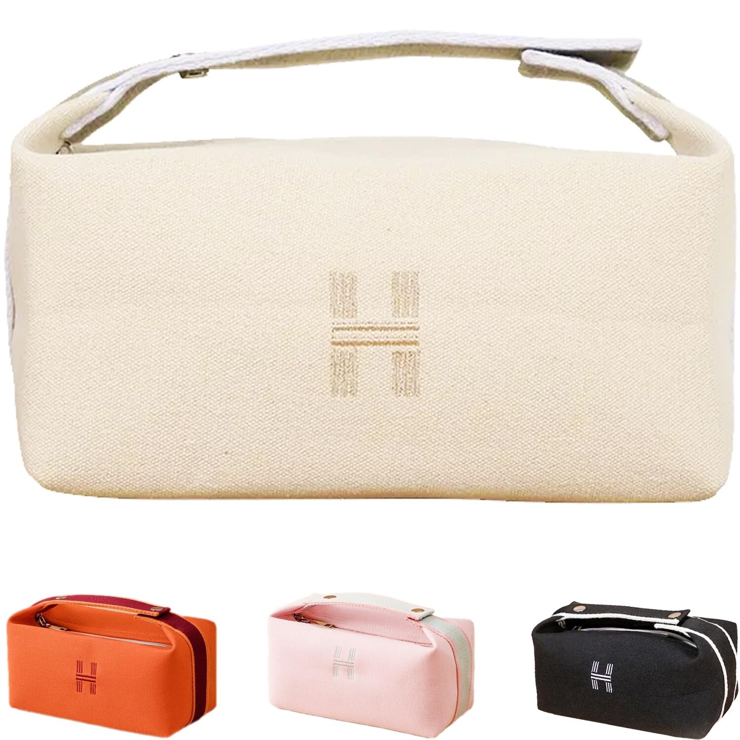 Waterproof Canvas Travel Makeup Bag Organizer Case for Cosmetics