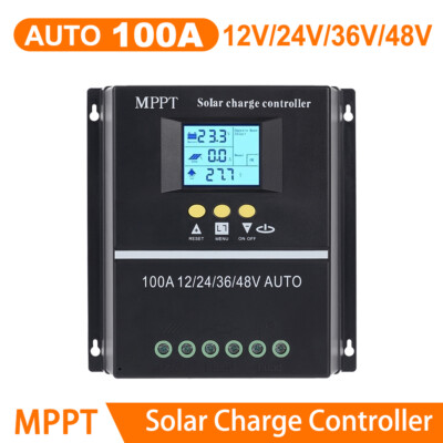 MPPT Solar Charge Controller 4000W 100A 12V/24V/36V/48V Battery PV Regulator USB