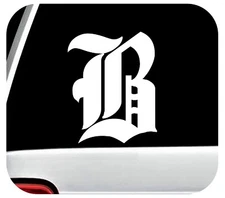 Old English Letter B | Personalized Initial Decal | Diploma Style Lettering Font