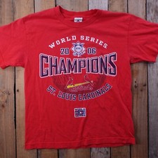 2006 St. Louis Cardinals World Series Champions T-Shirt Youth Size L Red MLB Tee