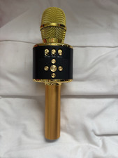 Bonaok Q37 Wireless Bluetooth Karaoke Microphone Portable Speaker Black/Gold USB