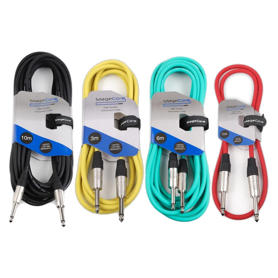 Jack Guitar Lead Cable Bass Electric Acoustic Instrument to Amp Keyboards Mixer