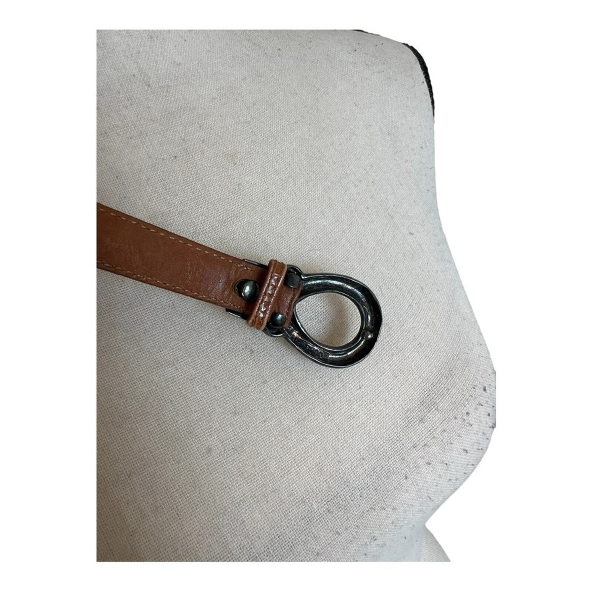 Brian Toohey Vintage Sterling Silver Genuine Leather Lizard Skin slimBelt Size L BRIAN TOOHEY Belt Black Reptile Embossed Leather 925  main image 2