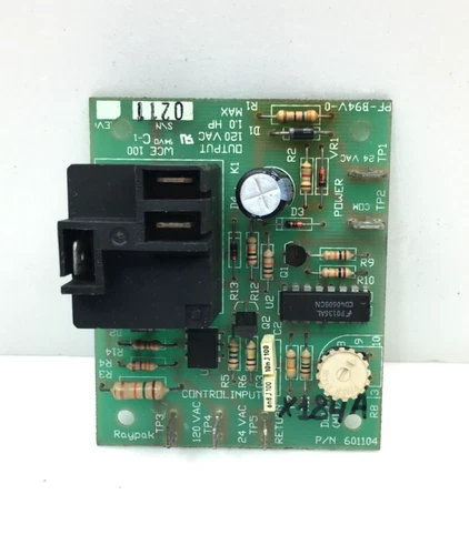 Raypak 601104 Pump Delay Induced Draft Control Board PF-B94V-0 used #X184A