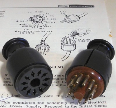  BRAND NEW 11 PIN CONNECTOR SET FOR HEATHKIT TRANSMITTERS - MADE IN THE USA