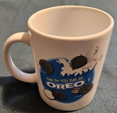 Vintage Nabisco Oreo Cookies Milk Tea Coffee Mug Cup  How Do You Eat Oreos 