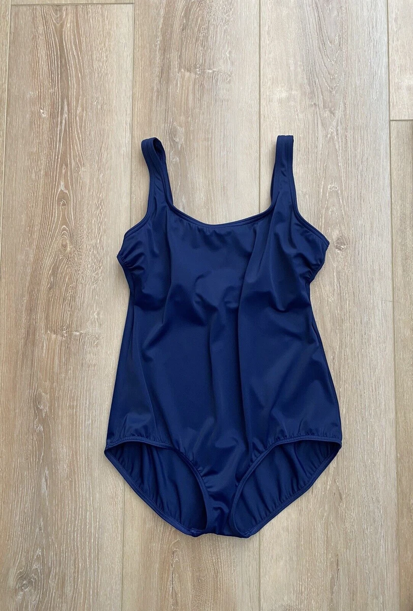 Land’s End One Piece Swimsuit Built in Bra 14 Navy