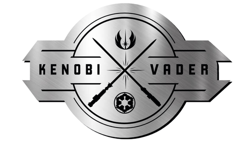DARTH VADER KENOBI Star Wars Engraved Car Badge Acrylic Emblem BRUSHED SILVER - Picture 6 of 6