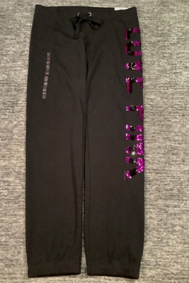 Pantalon De Survêtement Victoria's Secret Rose Rare - Chien Rose Paillettes - Taille XS - Neuf Avec étiquette