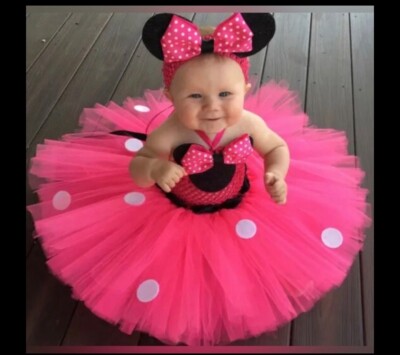 minnie mouse first birthday dresses Minnie mouse costume. Baby girl minnie mouse costume. Brithday minnie mouse  dress. Pink minnie mouse dress. 1st Birthday dress. – Kids Dressy main image 1