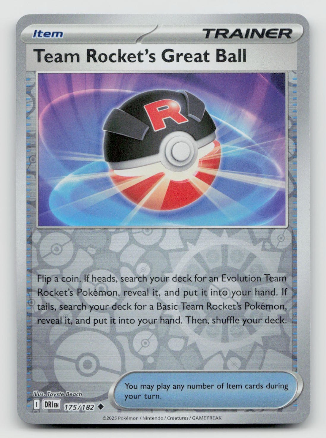 Pokémon TCG Team Rocket's Great Ball Uncommon Reverse Rare Holo Card