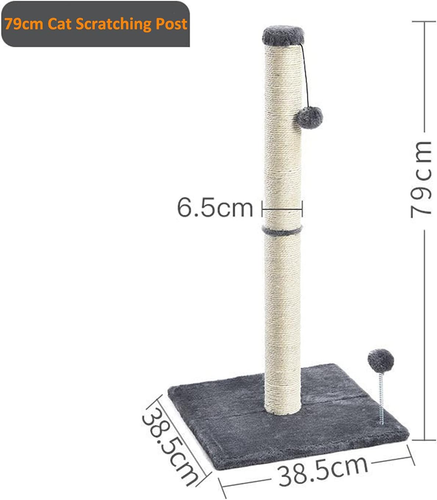 Sxkayxr 31" Tall Cat Scratching Post with 2 Interactive Ball, Claw Scratcher ... - Picture 2 of 12