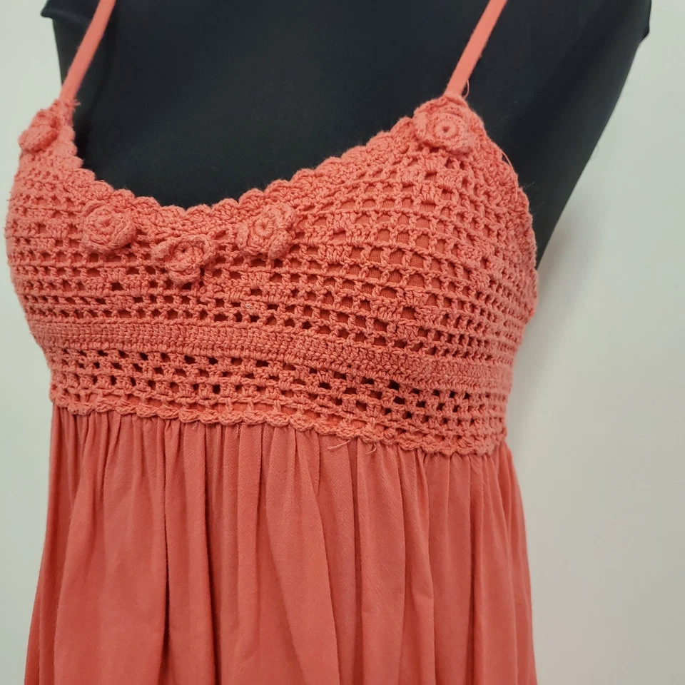 Vintage Twenty One Womens Y2K Crochet Babydoll Mini Dress Size M Preppy Coquette - Image 2 of 4