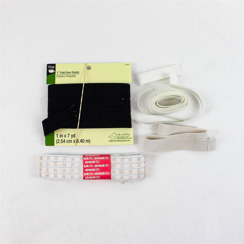 Lot of 6 Sewing Elastic Dritz Fold-Over Stretchrite Waistband Pieces
