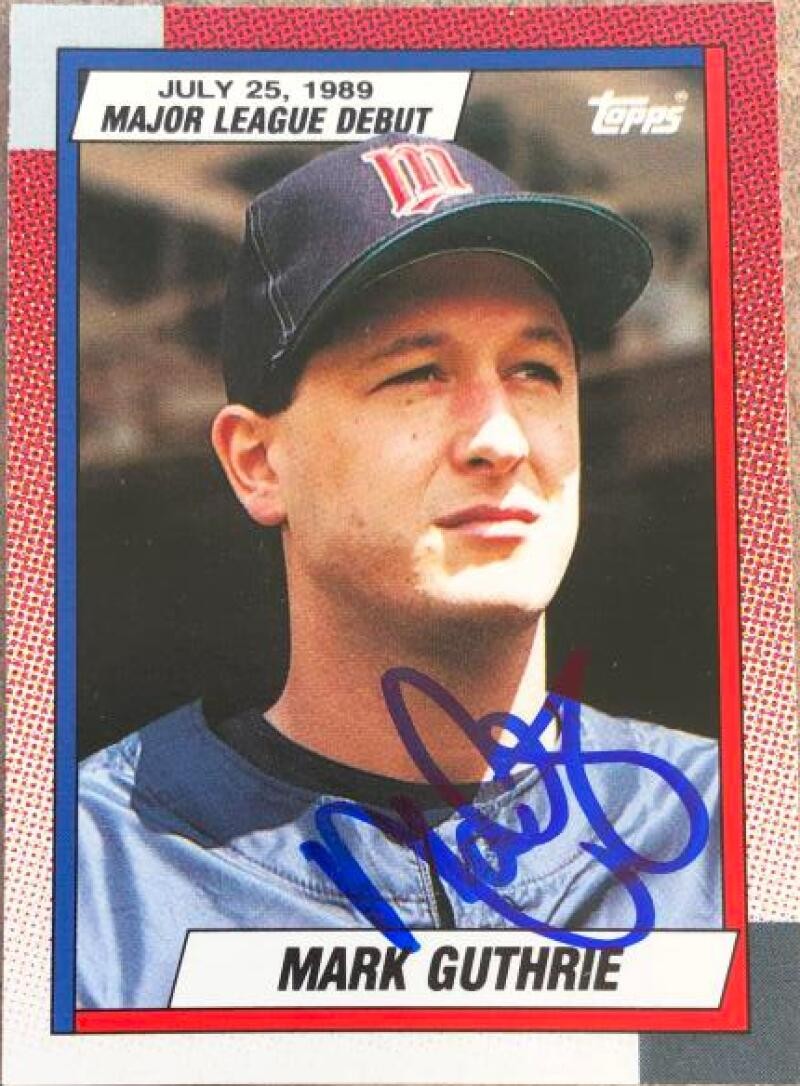 Mark Guthrie Autographed 1990 Topps Major League Debut 1989 #49 Twins