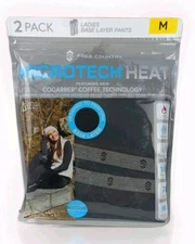 2 Pack FREE COUNTRY MEDIUM  Ladies Base Layer Bottom Black Pants Microtech Heat