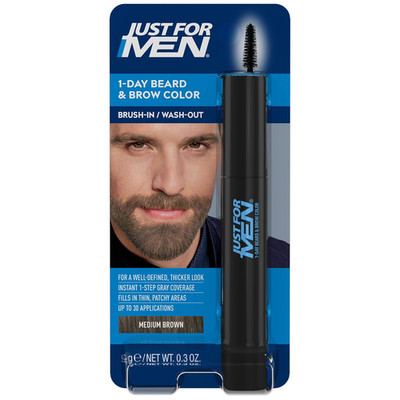 Just for Men 1-Tag-Bart- & Augenbrauenfarbe Mittelbraun temporäre Farbe 9ml