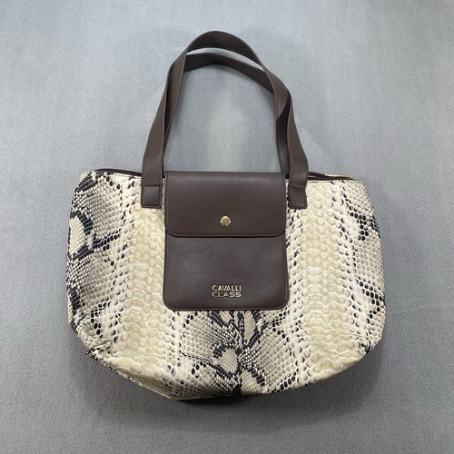 Cavalli Class by Roberto Cavalli Medium Nylon Tote In Python Print