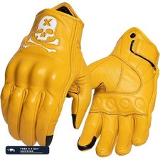 Goatskin Leather Motorcycle Racing Gloves Reflective Touchscreen XL