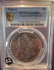 1884-S Morgan Silver Dollar $1 PCGS XF w/ Gold Shield-Detail Graded 12/2025 #62