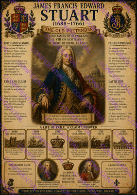 James V111 Bonnie Prince Charlie Jacobite Scotland Vintage Poster
