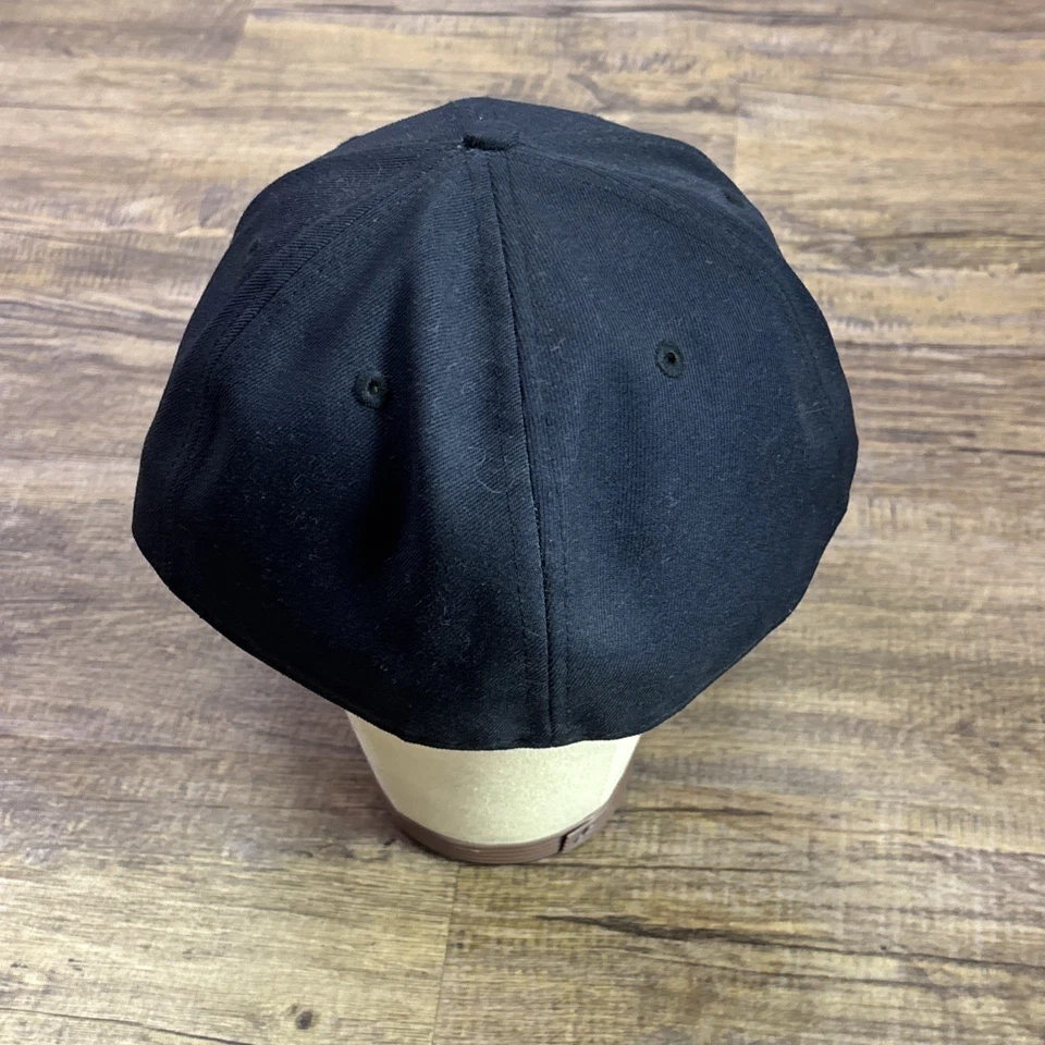 New Era 59fifty Blank Fitted Black Hat 7 3/4 Under Visor Gray - Image 3 of 4