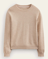Boden Eva Kaschmir Rundhals Pullover Chinchilla Small/UK8 - UVP 129£