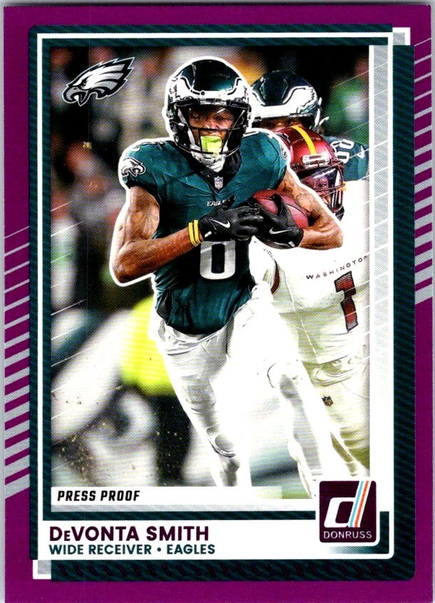 2025 Panini Donruss Football - DeVonta Smith - Purple Press Proof #34 - Eagles