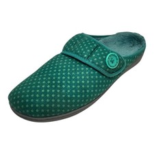 Vionic Orthotic Adjustable Strap Slippers - Laura Teal Dot