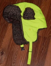 Safety Yellow Quilted Sherpa Fur Lining Winter Trapper Hat by DAS Companies, Inc